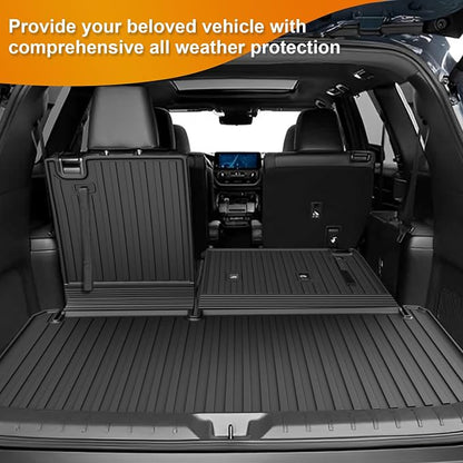 AOMSAZTO Floor Mats and Cargo Mat Compatible with 2024-2025 Toyota Grand Highlander (7 Seats Only): All Weather TPE Protection Full Set Grand Highlander Floor Liners (Not Fit Highlander) - Image 5