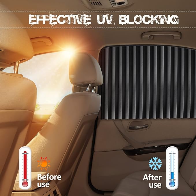XCBYT Magnetic Car Curtains for Windows, 100% UV Blackout Privacy Shades | Blocks the sun to provide complete privacy. Ideal for car camping, breastfeeding, taking naps during lunch breaks - Image 2