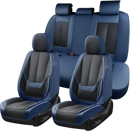 Coverado Car Seat Covers, Seat Covers for Cars, Waterproof Leather Auto Seat Protectors, Leather Car Seat Cushion, Car Interiors Accessories Universal Fit for Most Cars by COVERADOAUTO