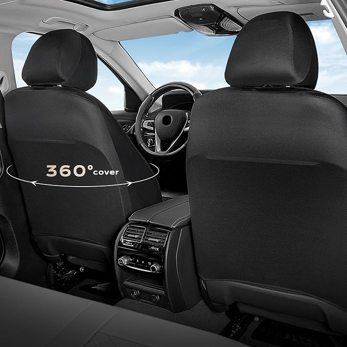 Coverado Car Seat Covers Full Set, Automotive Leather Seat Covers for Car，Universal Fit Front Back Seat Cover, Non-Slip Waterproof Breathable Car Seat Protector - Image 7