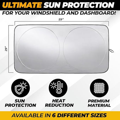Autovir Car Windshield Sun Shade, 280T Reflective Front Visor Sun Blocker - Image 4