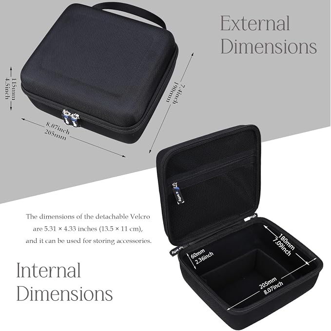 Hard Travel Case for KMM Handheld Car Vacuum Cleaner, Portable Auto Vacuum Cleaner Accessories Storage Bag Carrying EVA Case for KMM LT-117C 9000Pa Air Duster (Full Black) - Image 4