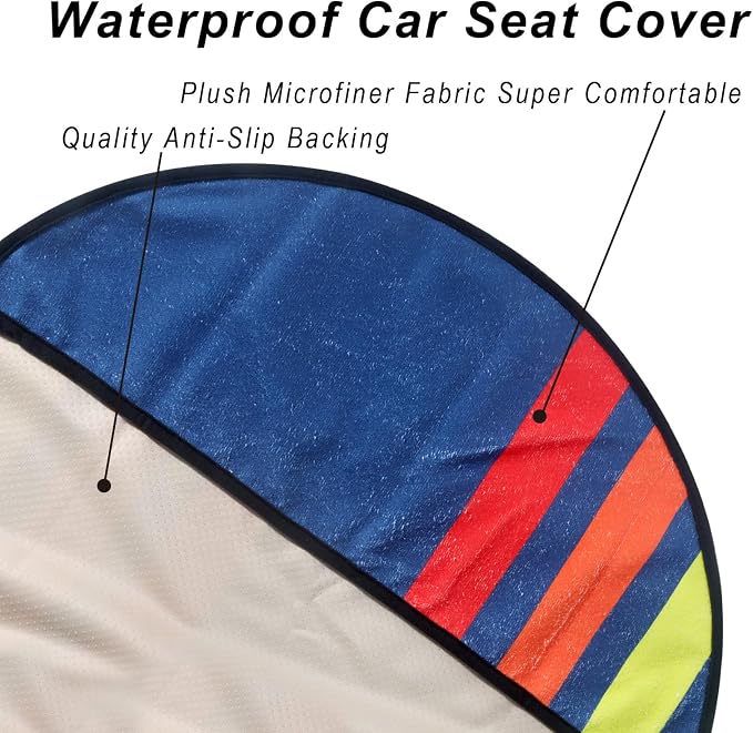Car Seat Cover Protector Front Seats,for Gym Workout,Running,Swimming,Beach and Hiking,Waterproof Sweat Towel Bucket Seat Covers for Cars SUV Trucks (Racing Stripes, 1Pcs) - Image 5
