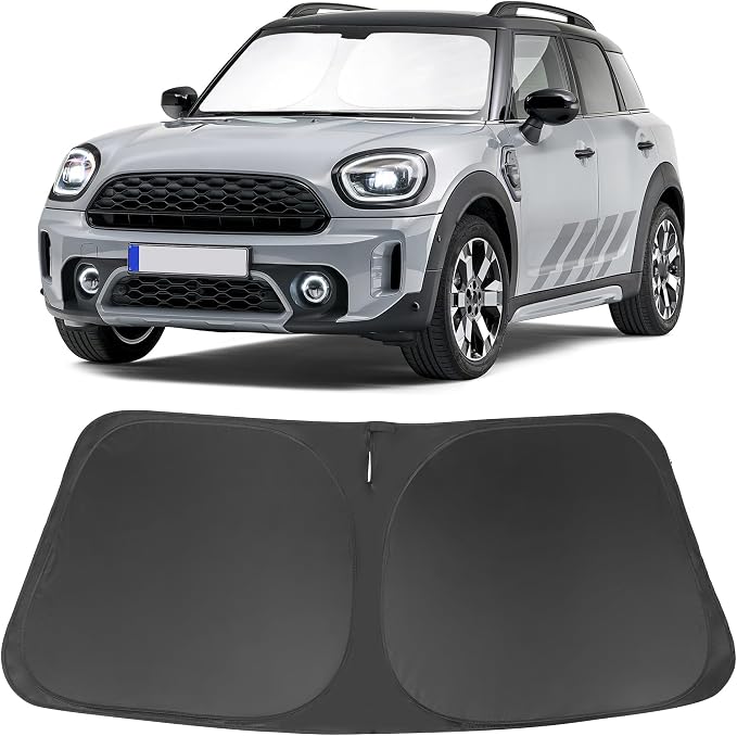 Windshield Sun Shade for 2017-2026 Mini Countryman Cooper F60 | Full covered for windshield, Foldable & Durable, Block UV Rays, Reduce Heat, Easy to install, Keep Car Cooler by LHFLIVE