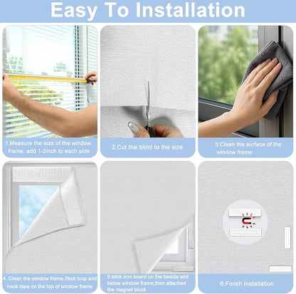 Linen 100% Blackout Curtain, Magnetic Window Cover, 59 x 78 in | Portable and Removable for Travel, No-Drill Magnetic and Hook-and-Loop Mounting, Cut to Fit Bedroom, Nursery, and RV Windows - Image 7