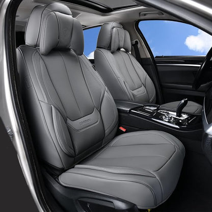 Coverado Car Seat Covers, Seat Covers for Cars, Waterproof Leather Auto Seat Protectors, Leather Car Seat Cushion, Car Interiors Accessories Universal Fit for Most Cars - Image 3
