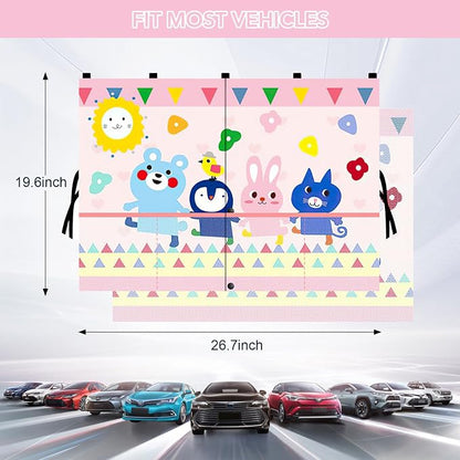LEIWOOR 2-Pack Magnetic 2 Layers UV Protection Car Window Shades for Baby | Privacy full/half shade car back side window shades with net pocket, breathable heat block curtain for truck van sedan SUV - Image 7