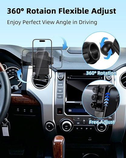PZK Car Phone Mount for Toyota Tundra 2014-2021 Accessories Custom Air Vent | Auto Lock Car Phone Holder for Tundra Hands Free 360° Rotation One Button Release Fixed Clip Phone Cradles for All phone - Image 4