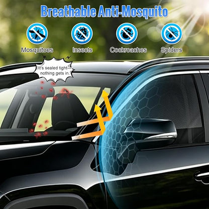 Car Window Screen Sun Shades Compatible with Toyota RAV4 2019-2025 | 2-in-1 Car Window Screen & Sun Shades Cover, Breathable Mesh Sunshade Privacy Protector for Camping, Sleeping & Rest - Image 6
