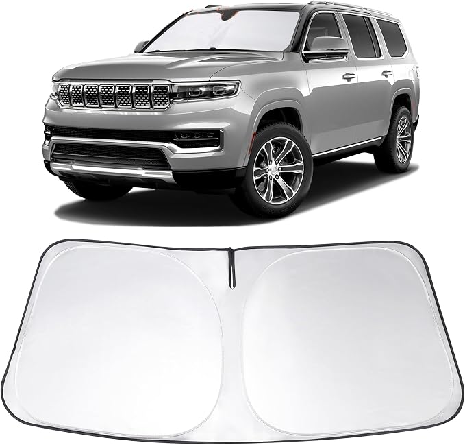 Windshield Sun Shade Sunshade for 2022-2025 2026 Jeep Wagoneer | Full covered for windshield, Foldable & Durable, Block UV Rays, Reduce Heat, Easy to install, Keeps Car Cooler by LHFLIVE