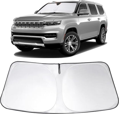 Windshield Sun Shade Sunshade for 2022-2025 2026 Jeep Wagoneer | Full covered for windshield, Foldable & Durable, Block UV Rays, Reduce Heat, Easy to install, Keeps Car Cooler by LHFLIVE