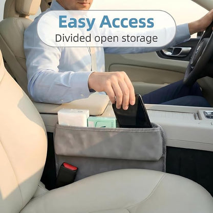 Three in one Storage for car Laptop Desk, iPad Portable Laptop Tray, Home Office and Sofa, Wooden Tray, car seat Gap Filler 15.4x11.4-inch Filling seat and Console Storage. - Image 5