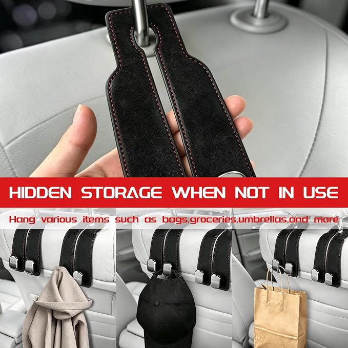 Car Headrest Hook, Beige, 2-Pack - Image 6