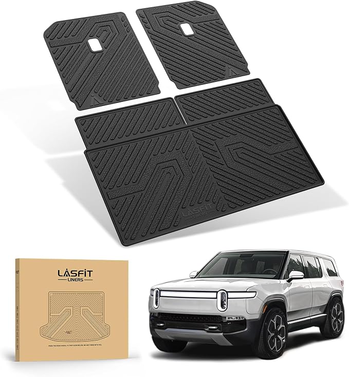 LASFIT Cargo Liner & 3rd-Row Backrest Mats for Rivian R1S 2022-2025 | Rear Cargo Area, 3rd-Row Seatback Protection, Premium TPE Liners, Custom Laser Fit, Easy to Wash - Image 9