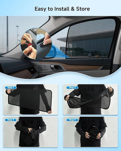 Car Window Shade for Toyota Camry 2018-2024, 4 Pack Magnetic Mesh Sun Shades for Front & Rear Windows, UV Glare Protection & Baby Car Shade for Napping - Image 7