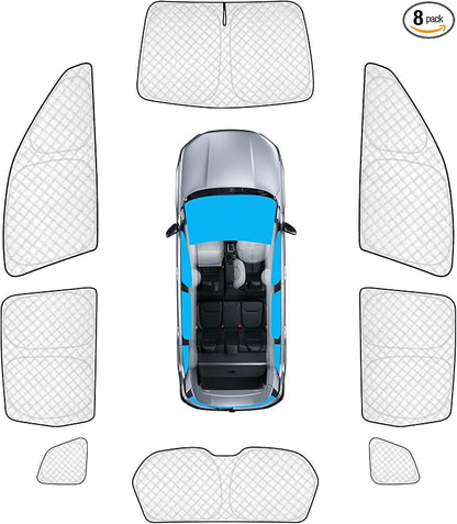 KMF 8pcs Sun Shades for Subaru Forester 2014-2018 Accessories,Thicken Full Car Window Covers for Windshield Side Rear, UV Block Privacy and Blackout for Camping Outdoor Custom Fit by KMF