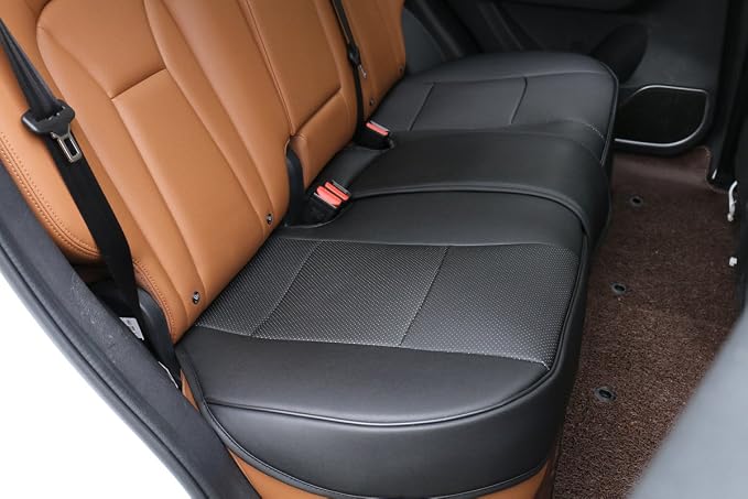 1 Pack Scalable (Adjustable Length (49-55'') Back Seat Cover Car Seat Cover Seat Protector Rear Seat Bottom Cover Fits 90% of car - for Seat Bottom Only (Black - Rear seat) by EDEALYN