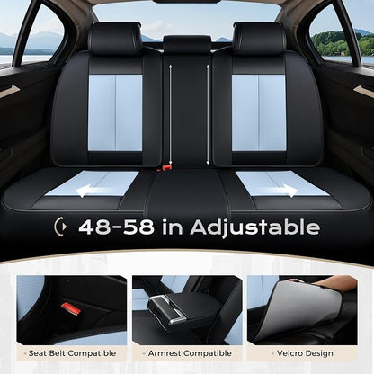 Coverado Car Seat Covers, Seat Covers for Cars, Waterproof Leather Auto Seat Protectors, Leather Car Seat Cushion, Car Interiors Accessories Universal Fit for Most Cars - Image 5