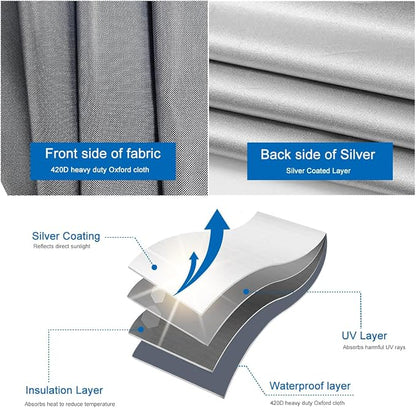 100% Blackout Window Cover Magnetic Blackout Curtains,Portable Black Out Shades No Drill Cuttable Blackout Blinds for Bedroom, RV, Nursery, Media Room,Dorm,Grey (118"x57") - Image 4
