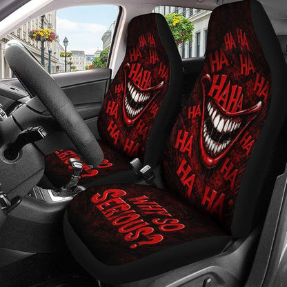 GENANY Creepy Clown Grin Car Seat Covers, 2-Piece Front Seat Set | 2-piece polyester front seat cover set, each 49.5 x 19.6 inches, with adjustable straps and hooks - Image 3