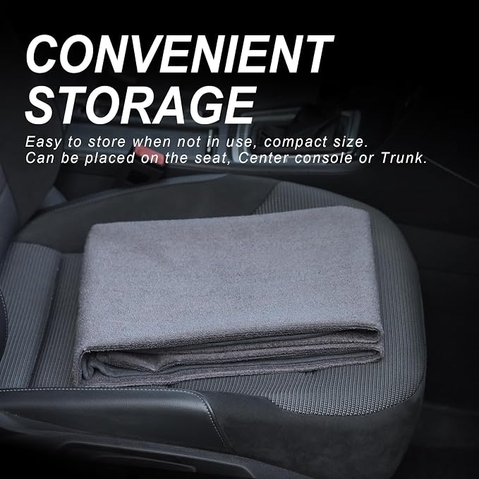 Sweat Towel Car Seat Cover Protector Front Seats for Gym Workout, Running, Swimming, Beach and Hiking, Waterproof Universal Seat Cover for Car, Trucks, Van & SUV (2, Pure Grey, Front) - Image 5