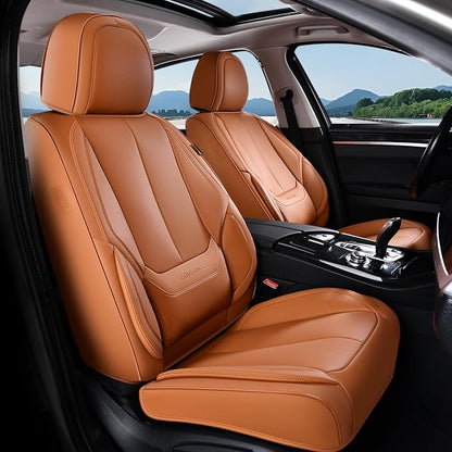 Coverado Car Seat Covers, Seat Covers for Cars, Waterproof Leather Auto Seat Protectors, Leather Car Seat Cushion, Car Interiors Accessories Universal Fit for Most Cars by COVERADOAUTO
