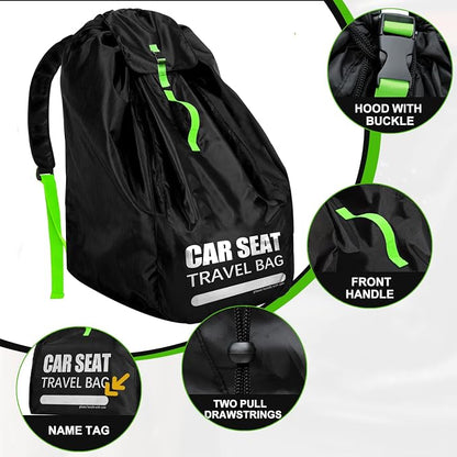 Car Seat Travel Bag for Airplane, Padded Strap Car Seat Bags for Air Travel | Large Car Seat Bags for Air Travel, Carseat Storage Bag Backpack for Airport, Carseat Cover Travel - Baby Travel Essential - Image 6