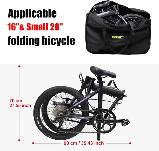 Rhinowalk 20/26inch Folding Bike Bag Waterproof Biycle Travel Case Carrying Case Outdoors Bike Transport Bag for Car Train Air Travel - Image 9