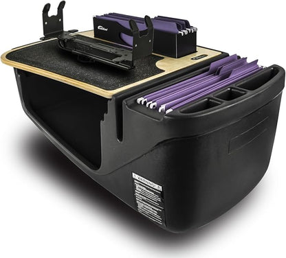 AutoExec AE-FMEF-PS-11M Efficiency FileMaster Car Desk for Your Vehicle Workstation and Mobile Office, Natural with Printer Stand by AutoExec