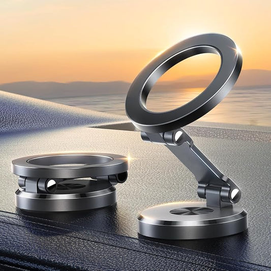 All-Metal MagSafe Car Mount, 360° Rotation Magnetic Car Holder, Space Gray | Strong Magnets Car Phone Holder for Car Dash, Car Accessories for Women Men, Car Mount for iPhone 17 Pro Max Air 16 15 14 13 by JOYROOM