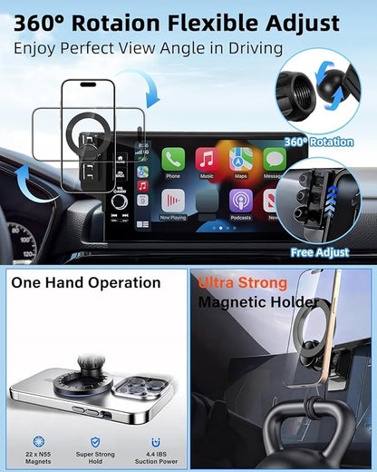 PZK Phone Holder for Toyota Avalon/Hybrid 2019-2022 Accessories 9'' Screen | Magsafe Magnetic Screen Car Phone Mount Fixed Clip Hands-Free 360° Rotation Not Affect Air Vent Phone Cradles Anti-Shake - Image 4