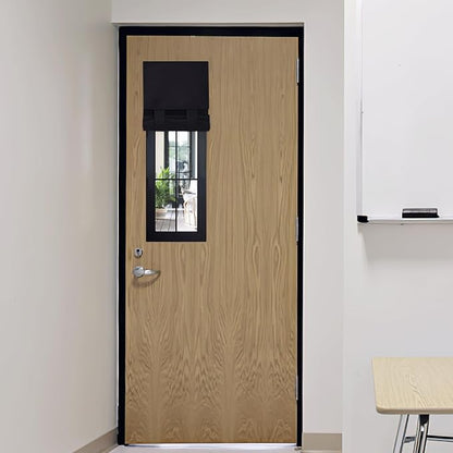 RYB HOME Classroom Door Window Cover Lockdown Shades Blackout, No Drill | Privacy Sidelight Glass Door School Office Blinds, Room Darkening Blocks Views, Portable Curtains, W12 x L30, Black, 1 Panel by RYBHOME