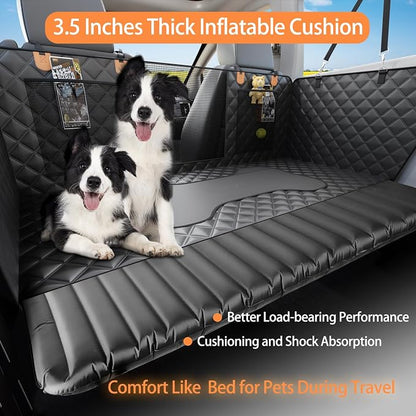 Truck Dog Seat Cover Back Seat Protector, Large Space Backseat Extender with Soft Inflatable Cushion Comfortable Dog Hammock, Waterproof Dogs Bed Rear Travel Accessories for Truck - Image 3