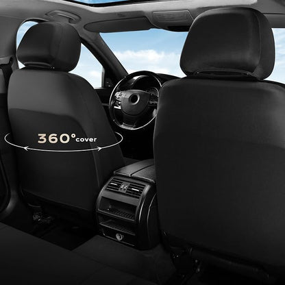 Coverado Front Seat Covers, Automotive Seat Covers 2 Seats, Leather Car Protectors 2-Pack, Auto Seat Covers Spill-Proof Design Universal Fit for SUV, Vans, Sedan, Truck - Image 5