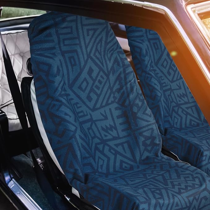 Hahafelt 2 Pack Car Seat Towel Covers Athletic Running Towel Performance Microfiber Post Workout Sweat Washable Cover Non Slip for Seat Outdoor Sport (Blue Aztec) - Image 4