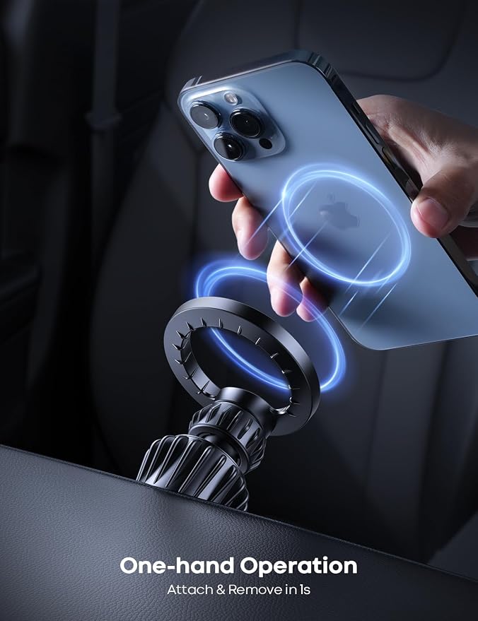 Lamicall for MagSafe Car Mount Vent 20 Super Magnets Accessories for iPhone | Magnetic Phone Holders for Your Car HandsFree Car Phone Holder Mount Air for Women Men Gift fit iPhone 17 16 15 Pro Max Black - Image 4