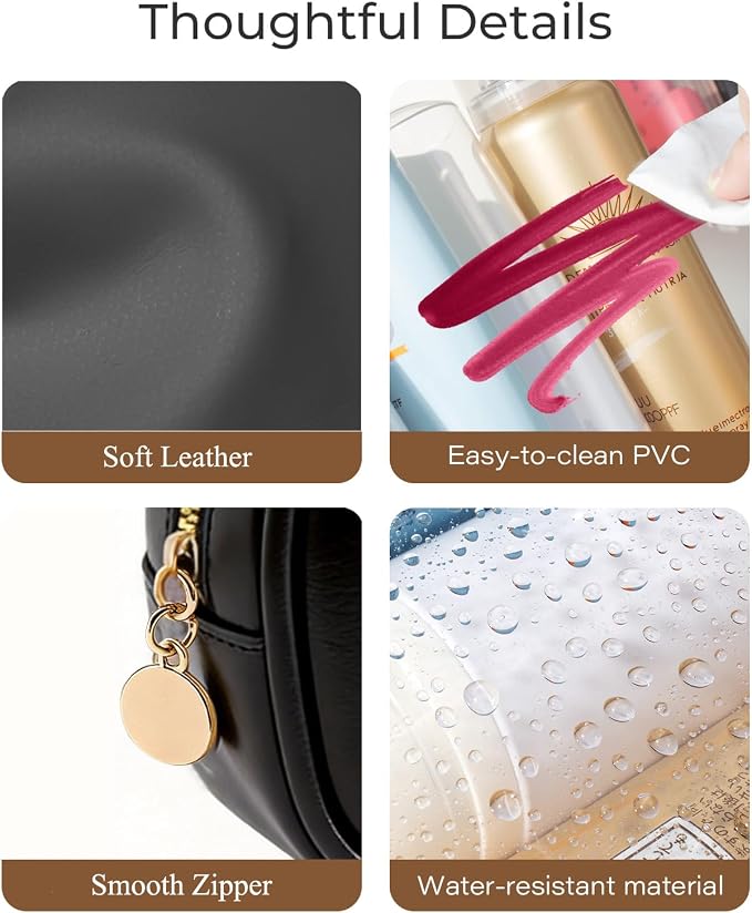 Clear Makeup Bags, 3 Pack Clear Cosmetic Bag Set Makeup Organizer with Zipper TSA Approved Travel Toiletry Bag for Carry-on & Checked Luggage Water Resistant Car Storage Organizer Women - Image 6