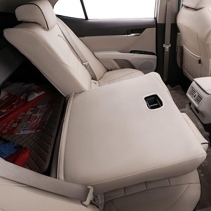 EKR Car Seat Covers for Toyota Camry 2018-2024 (Gas),Full Set | Custom Fit for Toyota Camry XLE/XSE 2018-2024,Easy-Wipe Protection,Full Wrap-Faux Leather(Beige) - Image 4