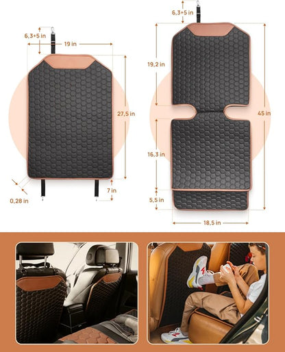 Set Seat Back Organizer & Car Seat Protector Hexy Waterproof & Non-Slip Protector for Child Car Cushion for Leather and Fabric Seats (Hexy Set 2) - Image 4