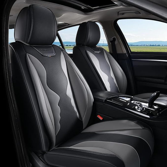 Coverado Car Seat Covers, Front Covers for Cars, Car Seat Cover Front Seats, Automotive Seat Cover, Waterproof, Leather Car Seat Cushion, Universal Interior Covers Seat Protectors for Most Cars by COVERADOAUTO