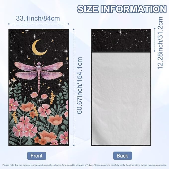 Dragonfly Moon Car Seat Towel Cover for Front Seat Only Sweat Auto Seat Cover Protector Pink Dragonfly Flower Car Interior Seat Protector Driver Seat Cushion Cover for Yoga Swimming Hiking - Image 7