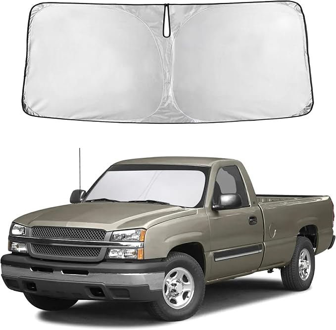 Autovir Windshield Sun Shade Fit for 1999-2006 Chevrolet Silverado 1500 | Sunshade, Front Car Window Shades Sun Visor, Blocks UV Rays & Heat, Car Accessories by Autovir