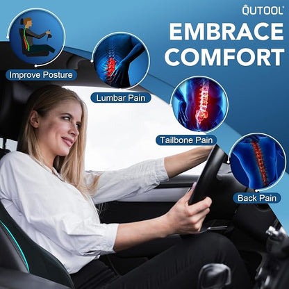 Patented Lumbar Support Pillow for Car, Truck Accessories Travel Essentials, Memory Foam Back Cushion for Driving Seat, Back Pain Relief,Washable Cover, Lower Back Support Fits Most Cars(Black) - Image 2