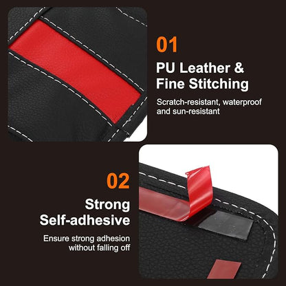 HARFINGTON 2pcs Car Seat Side Pocket Organizer PU Leather Auto Door Console Storage Bag Car Seat Gap Filler Multifunctional Car Pocket Pouch for Keys Coins Phone Sunglasses, Black - Image 3