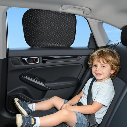 4pcs Car Window Shades, Electrostatic Adsorption Full Blackout Shades (2 Sizes) - 18.7*14.2in Front +17.3*14.3in Rear, UV Blocking for Baby/Family, Suitable for Daily Travel/Camping, Colorful - Image 2