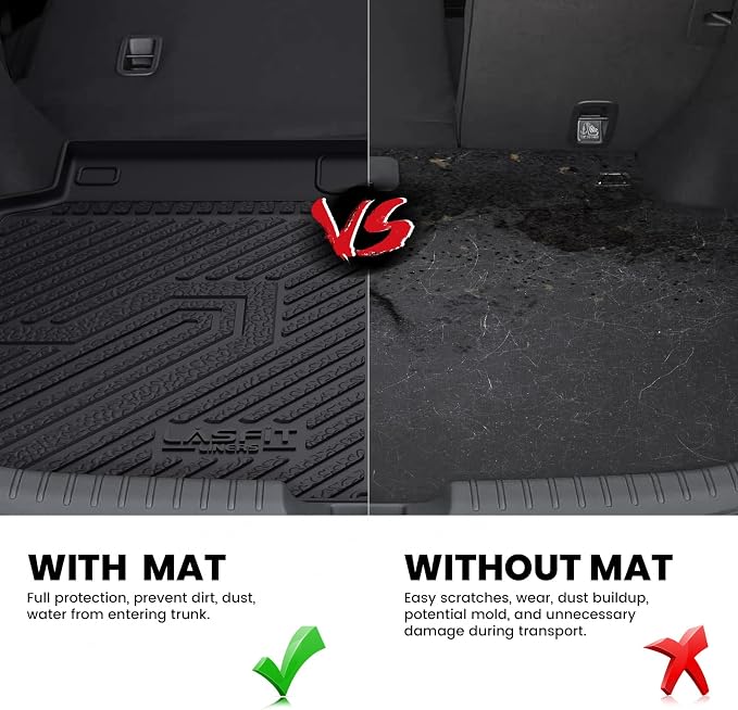 LASFIT All Weather Cargo Mats for Honda Civic 2017-2021 - Hatchback | Full Surround TPE Mats, Tall Walls, 3D Custom Fit, Non-Slip, Easy Clean, Tool-Free Install, Vehicle-Specific Accessories - Image 6