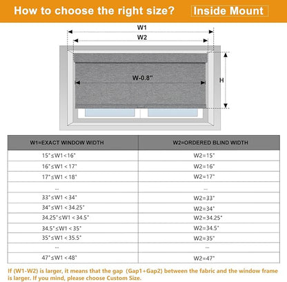 Persilux Blackout Roller Shades for Window Blinds,Cordless,Linen Fabric,Thermal Insulated Fabric UV Protection Shades for Home,Office,Bedroom,Door,Blackout-Grey,34" W X 64" H - Image 6