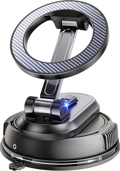 2-IN-1 Detachable MagSafe Car Mount, Vacuum Magnetic Phone Holder for Car | [2800gf Strong Magnet & 89+LBS Suction Base] Phone Holders for Your Car, 360° Adjustable Car Phone Holder for iPhone 17-12 by Estbuc