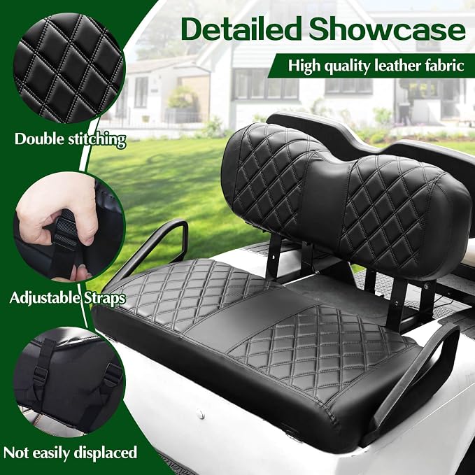 NOKINS Golf Cart Diamond Front Seat Covers for EZGO Freedom TXT/T48 2014+ | Durable Vinyl Build；UV Resistant；All-Weather Protection - Image 4
