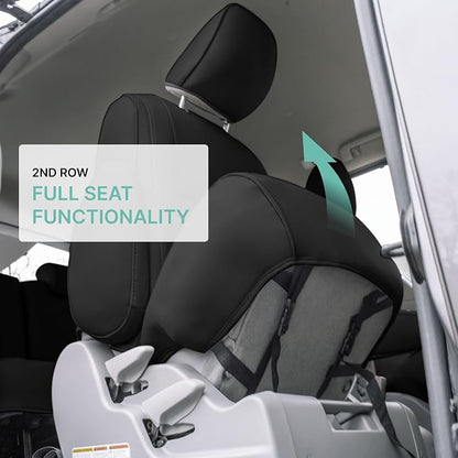 FH Group Custom Fit Car Seat Covers Specifically Made for 2011-2020 Toyota Sienna 8 Passenger, Car Seat Cover 2nd Row, Automotive Seat Covers in Black Faux Leather, Waterproof and Washable Seat Covers - Image 4